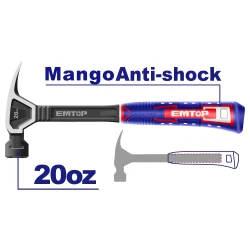 EMTOP EHAMCH2020 20oz/560g Forged Steel Claw Hammer – Heavy-Duty Hammer with Steel Handle & Magnetic Nail Holder, Ideal for Carpentry, Assembly, Repair & Workshop Applications