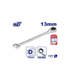 EMTOP ECSPAR131 13mm 12-Point Ratchet Offset Wrench Chrome Vanadium