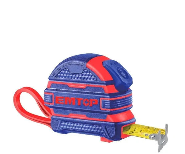 EMTOP 10m x 25mm Rubber Measuring Tape with Smooth Retraction & Durable Casing for Accurate Measurements (EMTP2025M) - Emtop