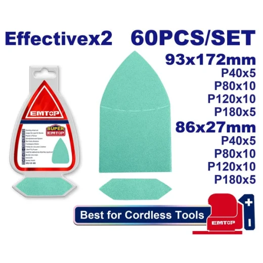 60 Piece Sandpaper Set