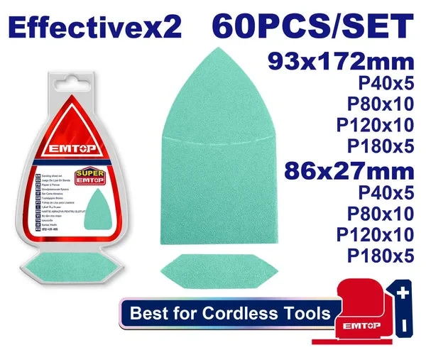 60 Piece Sandpaper Set