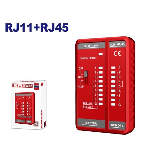 Emtop Emtp9501 RJ11-RJ45 Network Cable Tester up to 8P LED Display Emtop Emtp9501 RJ11-RJ45 Network Cable Tester up to 8P LED Display