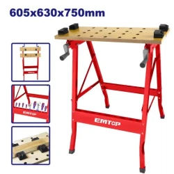 EMTOP EMWE1525 Folding Workbench 100kg Load Capacity 100kg Load