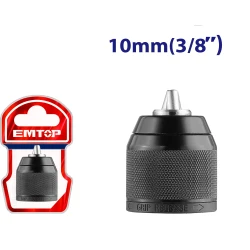 EMTOP 10mm Keyless Impact Drill Chuck EKCY10201 Capacity 0 8 To 10mm Thread 3 8 24UNF Designed For Emtop ECIDL6200128 Fast Bit Change Tool Accessory