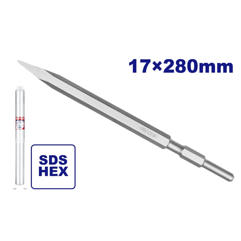 إزميل تكسير مدبب إيمتوب SDS سداسي 17×280 مم ECHS072802 – أداة متينة للحفر والتكسير في الخرسانة وأعمال البناء والهدم والصيانة