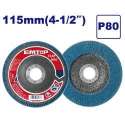 قرص تجليخ وصنفرة زركونيوم إيمتوب EMTOP EFDS1158 مقاس 115 ملم خشونة P80E للتنعيم وتجليخ المعادن والحديد أداة عالية الأداء للمحترفين والإنشاءات