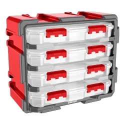 EMTOP EMTB8344 Transparent Plastic 4-Drawer Tool Organizer