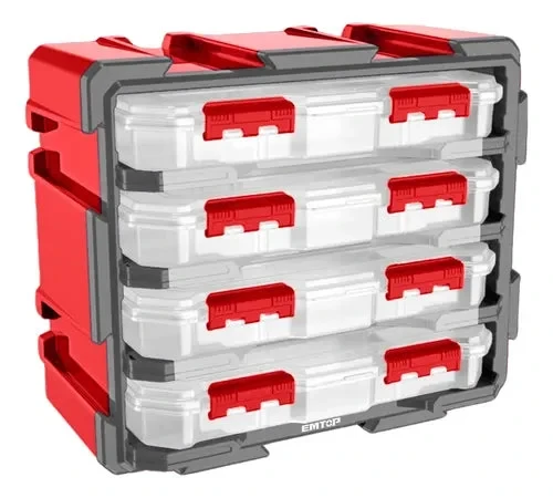 EMTOP EMTB8344 Transparent Plastic 4-Drawer Tool Organizer EMTOP EMTB8344 Transparent Plastic 4-Drawer Tool Organizer