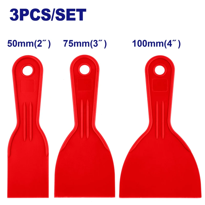 Emtop Set of 3 Plastic Spatulas 50mm 75mm 100mm EMT3133 - Emtop
