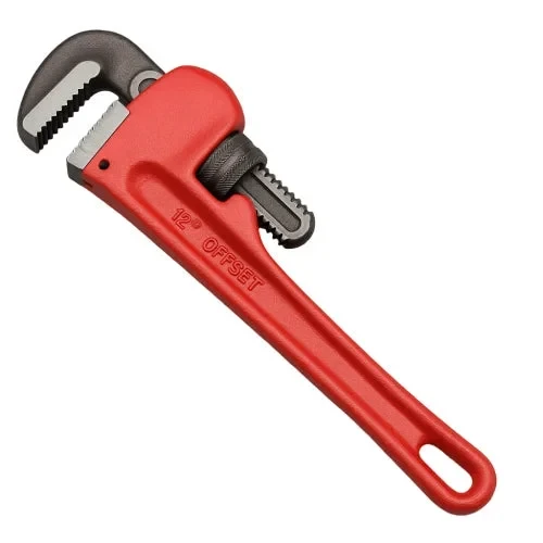 EMTOP EMPW6112 12-Inch Offset Pipe Wrench – Heavy-Duty Plumbing Tool with Offset Jaw for Securely Gripping, Tightening & Loosening Pipes and Fittings, Ideal for Installation, Repair, Maintenance & Workshop Use