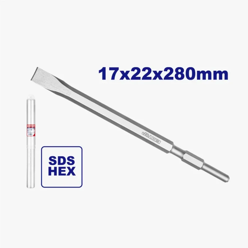 إزميل مسطح إيمتوب SDS مقاس 17×22×280 مم ECHS072822 – أداة تكسير وحفر متينة للخرسانة وأعمال البناء والهدم والصيانة - إيمتوب