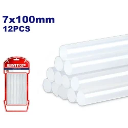 أعواد غراء حراري إيمتوب 7 مم عدد 12 قطعة EGGS10701 – أعواد لاصقة لمسدسات الغراء الساخن، مناسبة للأعمال اليدوية والحرفية والتثبيت والإصلاح والديكور والاستخدام المنزلي
