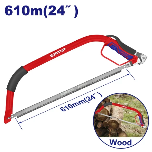 EMTOP 24" Bow Saw EHFE5024: Durable, Lightweight, Ergonomic Grip, Reliable Performance, Ideal for Practice & Training