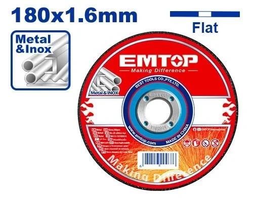 EMTOP EACD301802 7-Inch 1.6mm Stainless Steel Cutting Fiber Disc – Durable Precision Cutting Disc for Stainless Steel, Ideal for Angle Grinders, Workshop, Fabrication & Maintenance Applications EMTOP EACD301802 7-Inch 1.6mm Stainless Steel Cutting Fiber Disc – Durable Precision Cutting Disc for Stainless Steel, Ideal for Angle Grinders, Workshop, Fabrication & Maintenance Applications