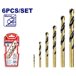 طقم ريش حفر للمعادن إيمتوب HSS مكون من 6 قطع مقاسات 2–8 مم ETDBB11065 – لقم حفر متينة للمعادن وأعمال الورش والصيانة والتركيب