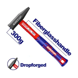 EMTOP EHAMMH0300 300g Mechanical Hammer – Durable Hammer with Fiberglass & TPR Handle, Ideal for Assembly, Repair, Carpentry, Workshop & Maintenance Appl