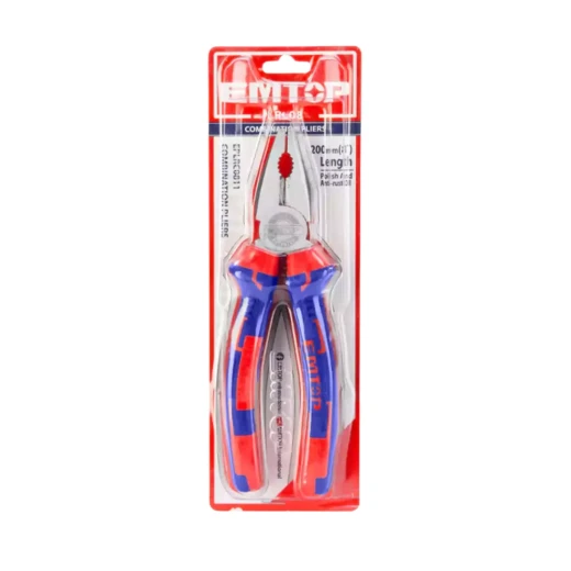 EMTOP EPLRC0811 8-Inch Combination Pliers – Versatile Multi-Purpose Pliers for Gripping, Holding & Cutting Wires, Ideal for Electrical Work, Assembly, Repair, Maintenance, Workshop & DIY Applications - Emtop - Image 2