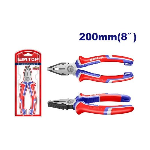 EMTOP EPLRC0811 8-Inch Combination Pliers – Versatile Multi-Purpose Pliers for Gripping, Holding & Cutting Wires, Ideal for Electrical Work, Assembly, Repair, Maintenance, Workshop & DIY Applications - Emtop - Image 3