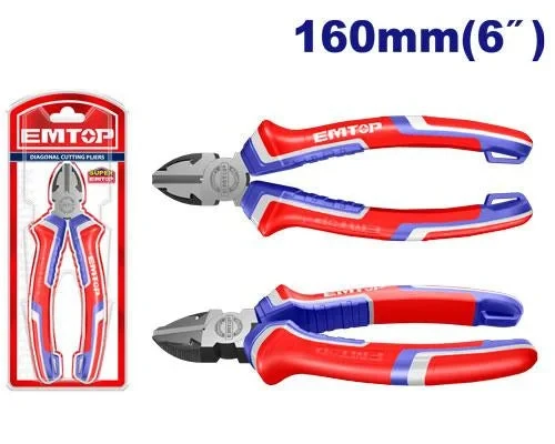 EMTOP EPLRD0611 Side Cutting Pliers – Durable Precision Hand Tool for Cutting Wires and Cables, Ideal for Electrical Work, Assembly, Repair, Maintenance & Workshop Applications - Emtop