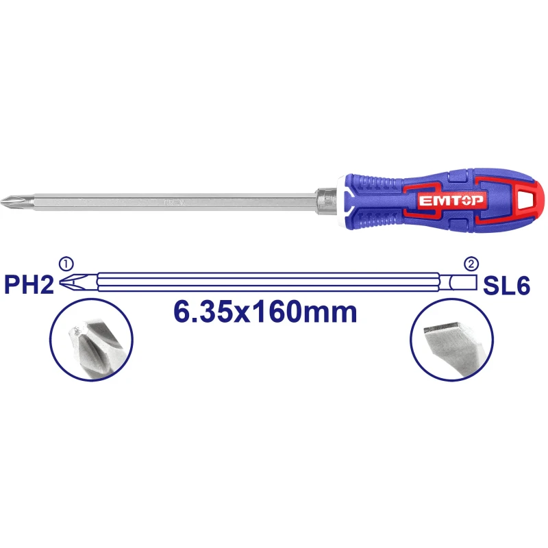 EMTOP ESDRH0802 8-Piece Ratchet Screwdriver Set – Durable Multi-Purpose Screwdriver Kit with Ratchet Handle for Tightening & Loosening Screws, Ideal for Assembly, Repair, Maintenance, Workshop & DIY Applications - Emtop