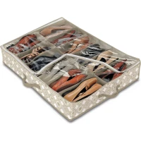 Domopak Living 12 Compartment Case Organiser 50 x 75 x 15 cm Plastic White Beige – white, beige