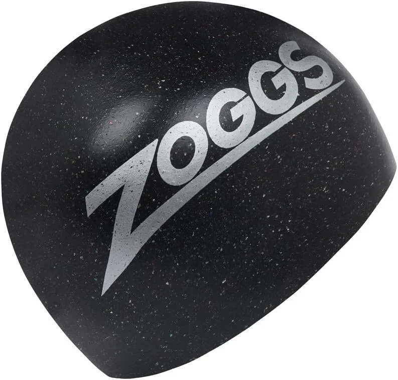 Zoggs Women's Easy Fit Eco Swimming Cap - Recycled Silicone & Ideal for Long Hair in Black - Zoggs