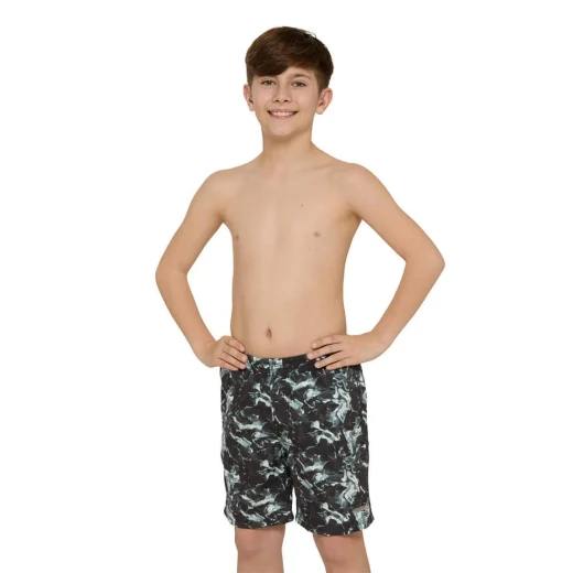 Zoggs Boys 15" Quick-Dry Hydro Swim Shorts Marble Smoke - Zoggs - Image 4