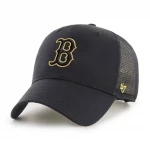 47 Brand Boston Red Sox Branson Metallic Mesh MVP Cap Black Adjustable One Size Fits Adults - 47 Brand