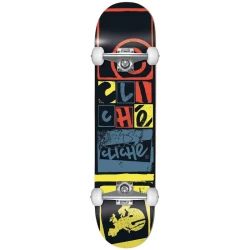 Cliche Letter Press Black Complete Skateboard 8 Inch – Premium quality maple wood deck pre-assembled and ready to ride for all skill levels