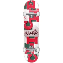 Cliché Uppercase Complete Skateboard 7.875 x 31.65 cm Red/White