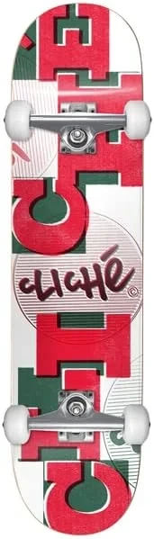 Cliché Uppercase Complete Skateboard 7.875 x 31.65 cm Red/White - Cliche
