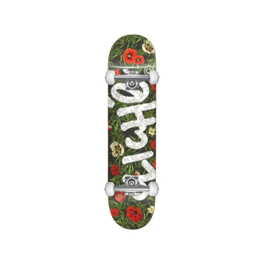 CLICHé Botanical Charcoal 8.125" Complete Skateboard – Green Red White CLICHé Botanical Charcoal 8.125" Complete Skateboard – Green Red White