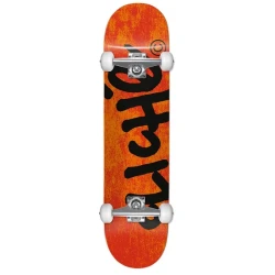 Complete Handwritten Skateboard Orange Black 7.5 x 31.12 Inch – Pre-assembled 7-ply maple deck width 17.5cm length 80cm ready to ride out of box