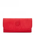 Kipling Money Land Wallet, Red Rouge, Spacious RFID Ladies Wallet with Spacious, Stylish, and Secure for Everyday Use 10 x 3 x 18.5 cm - Kipling