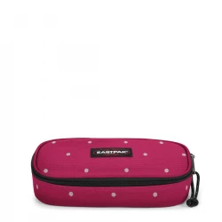 Eastpak Oval Single Pencil Case Water Resistant Wine Red Dots 5 x 22 x 9 cm
