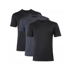 Hanes Moves Ultimate Men's Breathable Mesh Crewneck T-Shirt, X-Temp, Black/Grey, 3-Pack