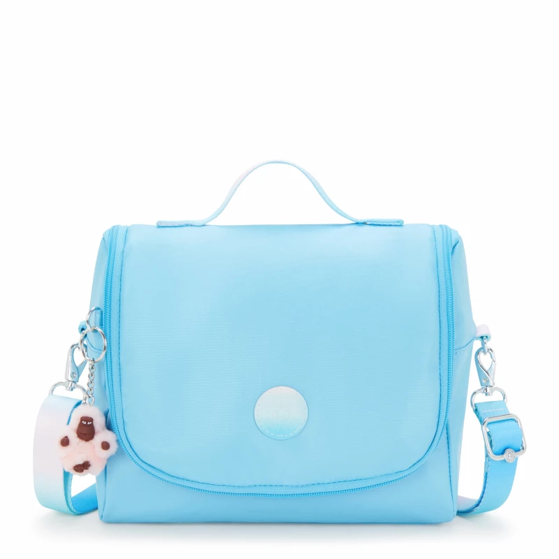 حقيبة غداء Kipling New Kichirou Sea Blue Met كبيرة مع أكمام ترولي - كيبلينج