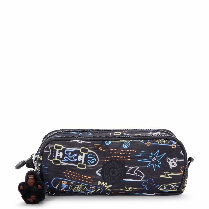 حقيبة أقلام Kipling Gitroy Neon Skate كبيرة - 32 حلقة أقلام - كيبلينج
