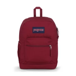 JanSport Cross Town Plus Backpack Russet Red 26L Laptop Sleeve Water Bottle Pocket