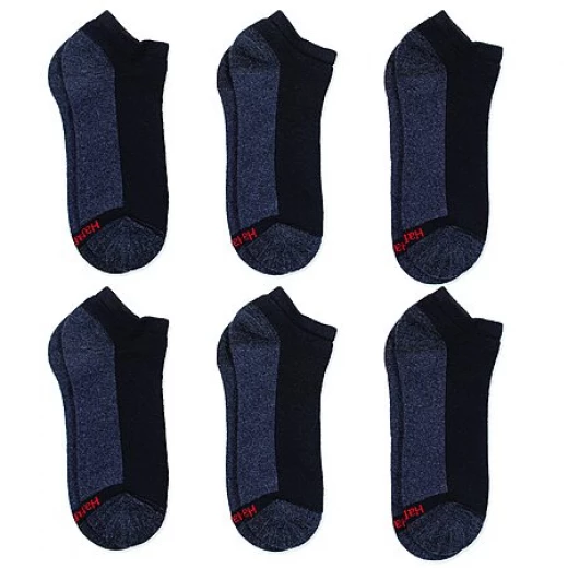Hanes Men's Max Cushion Low Cut Socks 6-Pack - Black/Grey Hanes Men's Max Cushion Low Cut Socks 6-Pack - Black/Grey