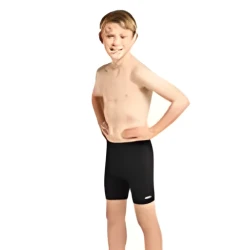 Zoggs Boys' Cottesloe Mid Jammer Swim Shorts - Chlorine Resistant Trunks in Black, Size 23