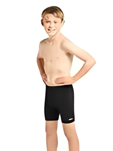Zoggs Boys' Cottesloe Mid Jammer Swim Shorts - Chlorine Resistant Trunks in Black, Size 23