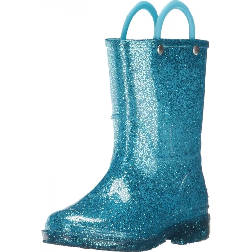 Western Chief Girl's Glitter Waterproof Rain Boots, Turquoise, Toddler Size 10 Western Chief Girl's Glitter Waterproof Rain Boots, Turquoise, Toddler Size 10