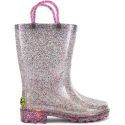 Western Chief Unisex Kids Glitter Light-Up PVC Rain Boots