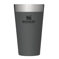 Stanley Adventure Stacking Pint 0.47L Charcoal – Insulated stainless steel cup keeps drinks cold 4h and hot 45m stackable design ideal for camping