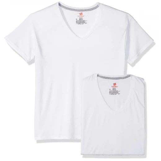 Hanes Men's Comfort Blend V-Neck T-Shirt 4-Pack - Soft Cotton-Poly Blend Hanes Men's Comfort Blend V-Neck T-Shirt 4-Pack - Soft Cotton-Poly Blend