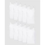 Hanes Men's Cotton Tank Undershirt, Moisture-Wicking, White, 3-Pack