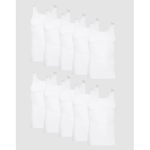 Hanes Men's Cotton Tank Undershirt, Moisture-Wicking, White, 3-Pack Hanes Men's Cotton Tank Undershirt, Moisture-Wicking, White, 3-Pack