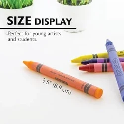 BAZIC PRODUCTS Premium Non-Toxic Wax Crayons, Plastic Box with Sharpener, 64 Assorted Colors