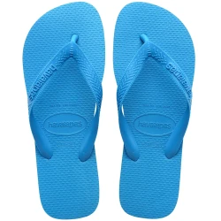 شبشب Havaianas Top للجنسين باللون الفيروزي، مقاس 35/36، تصميم كلاسيكي مريح وخفيف، مصنوع من المطاط، مثالي للاستخدام اليومي والشاطئ والمسبح والرحلات